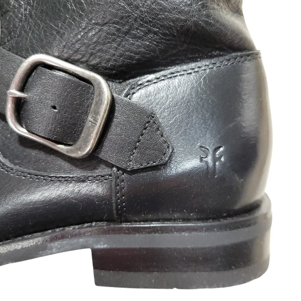 Frye Company Veronica Bootie Women Size 7 B Black Leather Buckle Moto Grunge NEW
